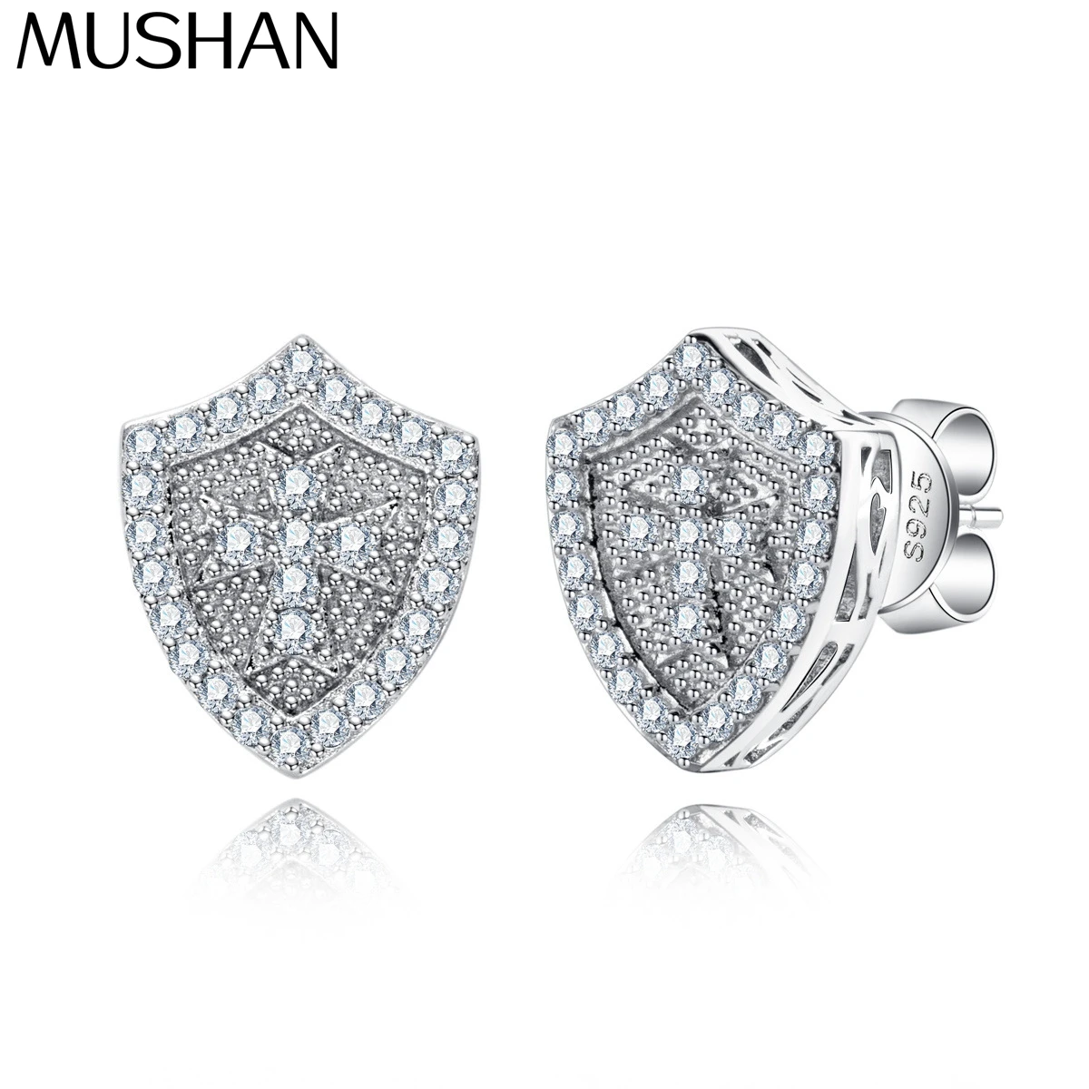 

MuShan Designer Jewelry 925 Sterling Silver Bar Earrings Moissanite Honeymoon for Mom 18K Gold Plated MST Patent Bar Earring