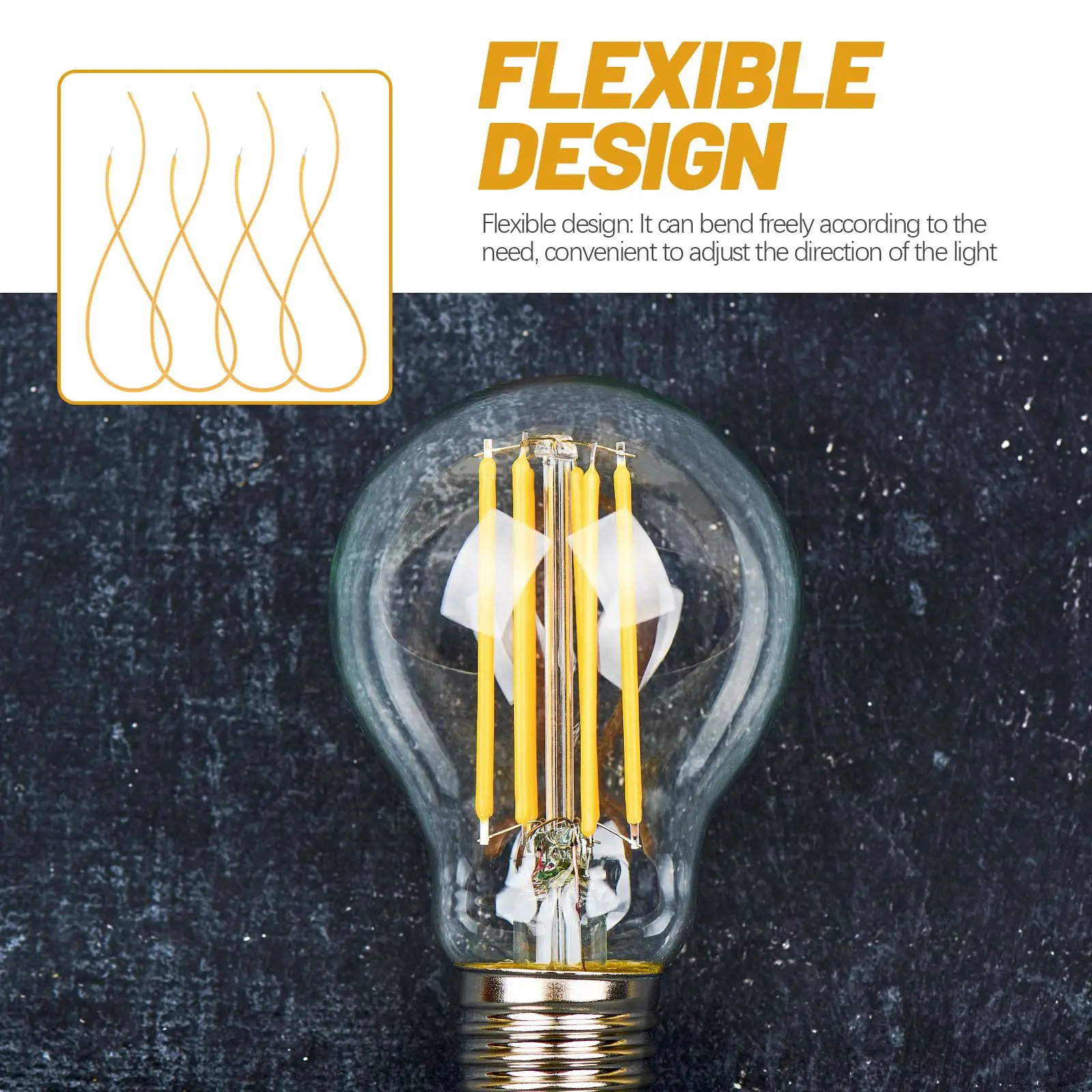 4 Stück 130 mm flexible Retro-Lichtquelle für Innenbeleuchtung, dekorative Lampenteile, Glühbirnenzubehör