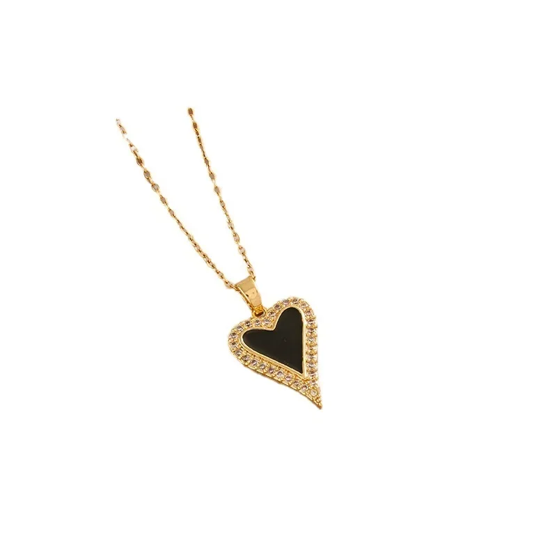 Универсальное, модное и свежее черно-белое ожерелье с подвеской «Любовь»