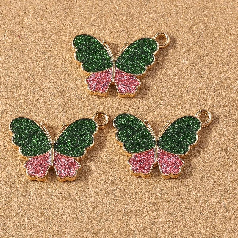 10pcs Pretty Sequinned Butterfly Pendant Charms for Jewelry Making Necklace Earrings DIY Bracelet Accessories Supplies