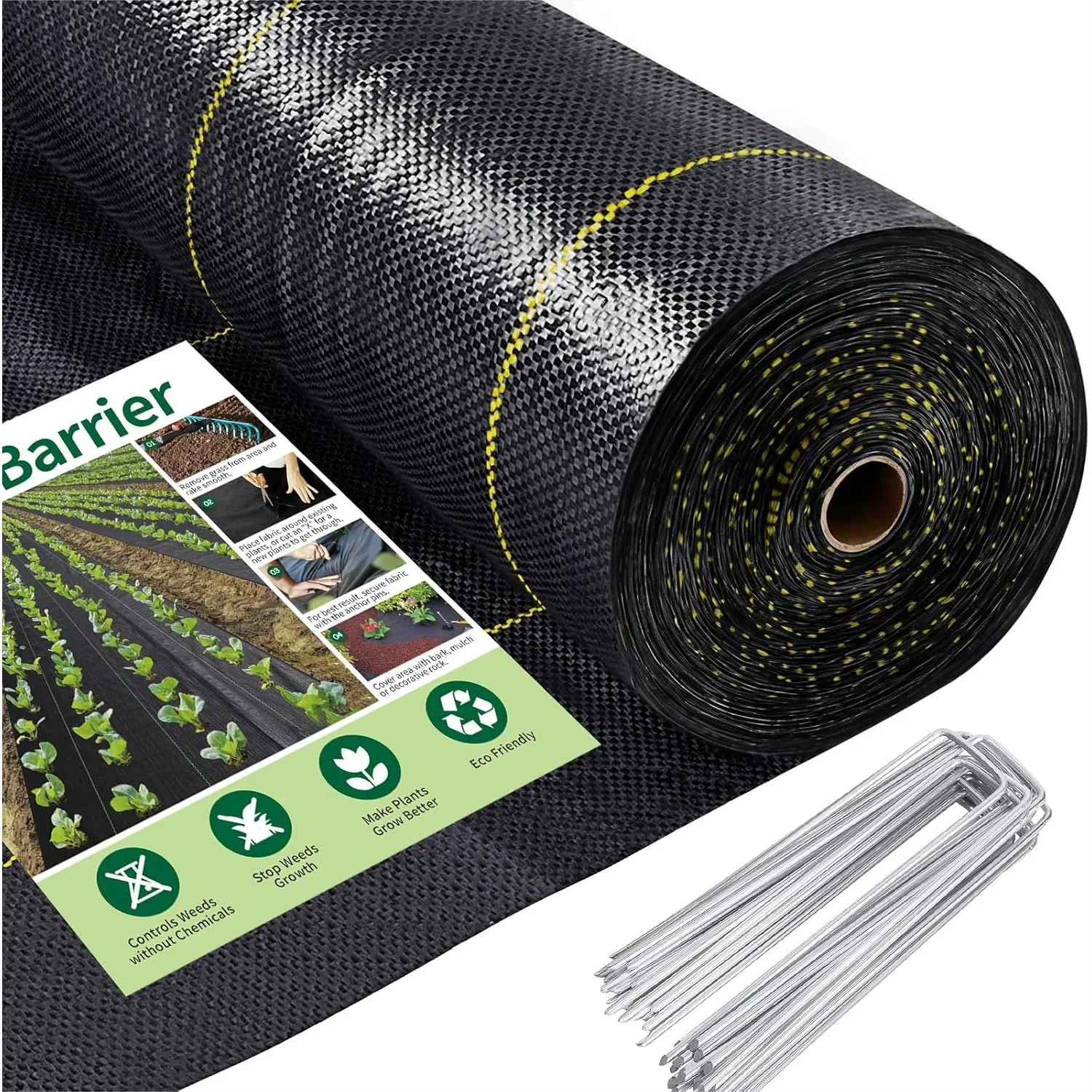 Weed Barrier Landscape Fabric 4ft x 300ft Heavy Duty Ground Cloth with Superior Permeability