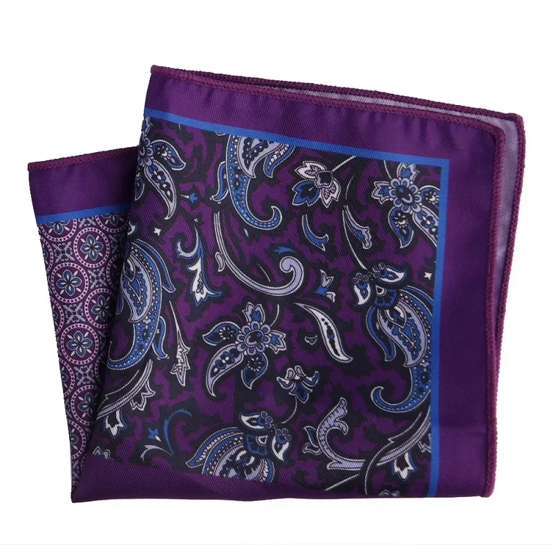 Modeaccessoires 48-kleuren Man Hanky Pocket Vierkante Zakdoek Paisley Design Houndstooth Print Bijpassende Zak Sjaal