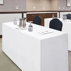 1 piece of white and black wedding elastic tablecloth, 6 feet in size, spandex rectangular table skirt, fitted