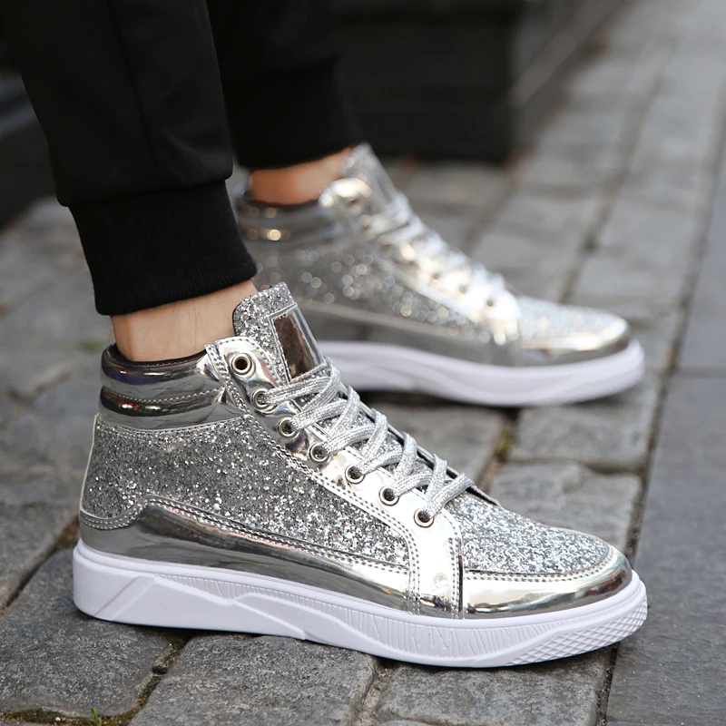

Men's Casual Shoes 2025 Summer Retro Breathable Comfortable Anti Slip Durable Sports Shoes High Top Street Style Shoes Silver