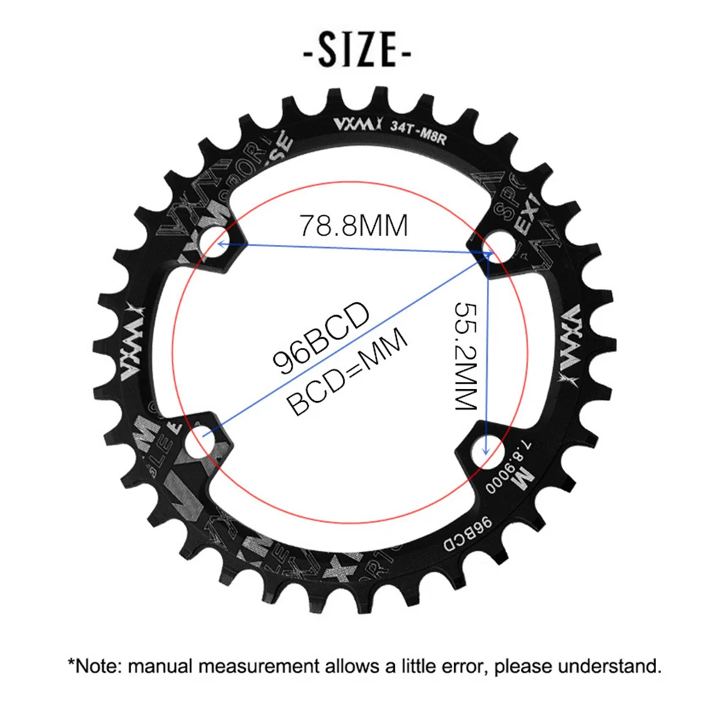 VXM Round Oval 96BCD Chainring MTB Mountain 96bcds Bike Bicycle 32T 34T 36T 38T Crown Plate For M7000 M8000 M4100 M5100