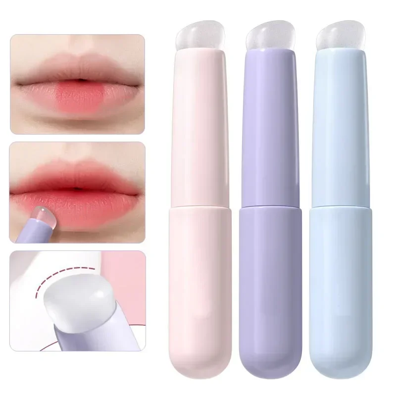 Pincéis de maquiagem para lábios e corretivo de silicone, pincel de silicone para bálsamo labial, brilho labial e corretivo, pincel multifuncional