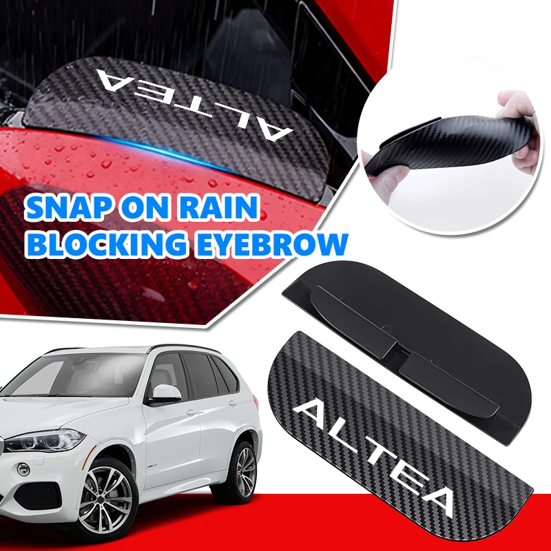 2Pcs Universal Car Carbon Fiber Rearview Mirror Rain Eyebrow For Seat Ibiza Leon E-racer Altea Formentor FR Racing Arona
