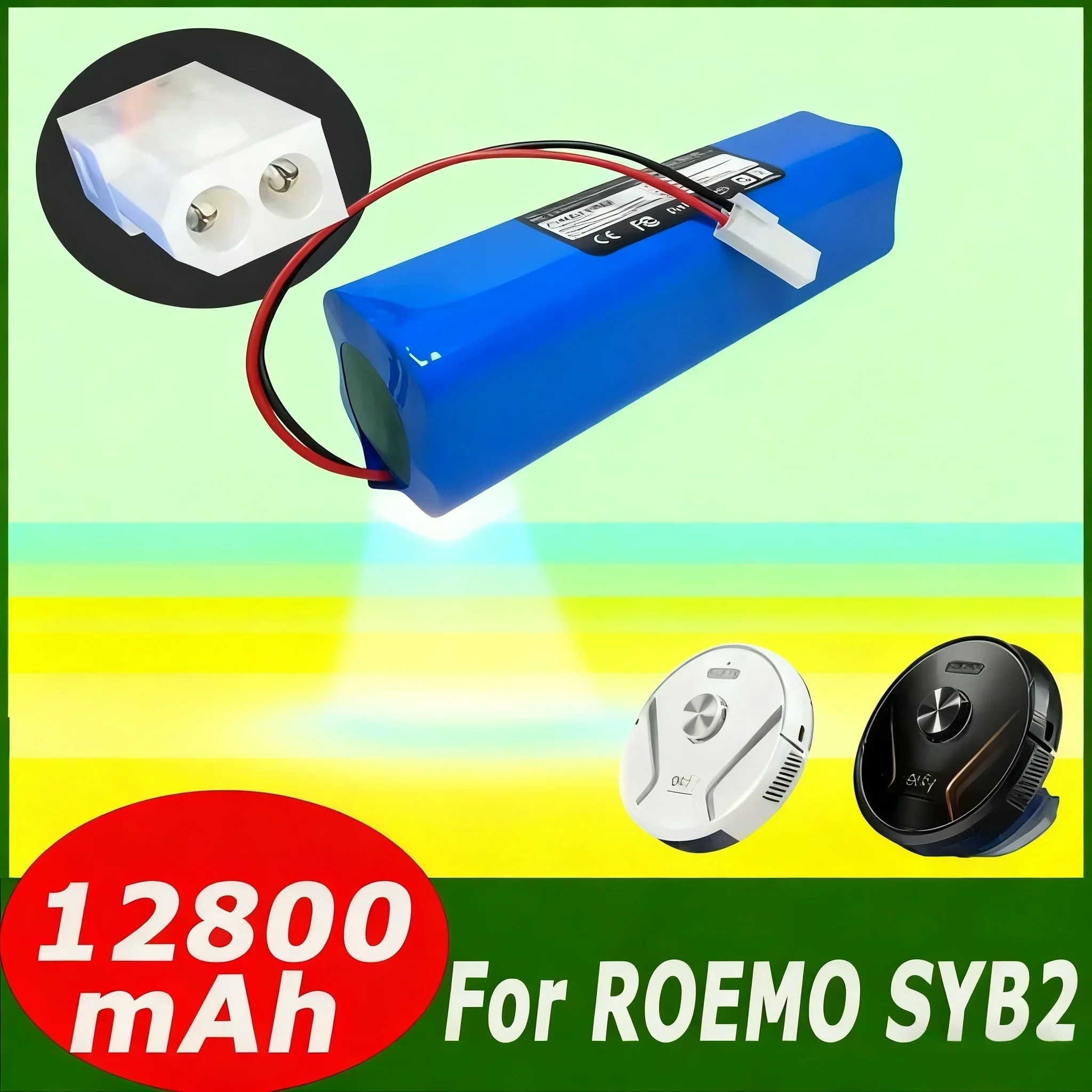 

Аккумулятор 4S2P для робота-пылесоса ROEMO SYB2, оригинальный, 14,4 В, 12800 мАч, литий-ионный, 18650, аккумуляторный блок M26-4S2P