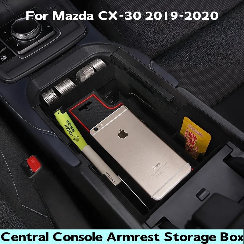 

Для Mazda CX-30 CX30 2019 2020, салон автомобиля, укладка, уборка, центральная консоль, подлокотник, ящик для хранения, контейнер, держатель, лоток
