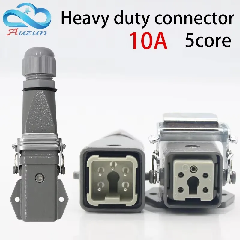 

Heavy duty connector 5 (4 + 1) 10A 250V HA-005-3 The aviation plug horizontal hot channel air plug