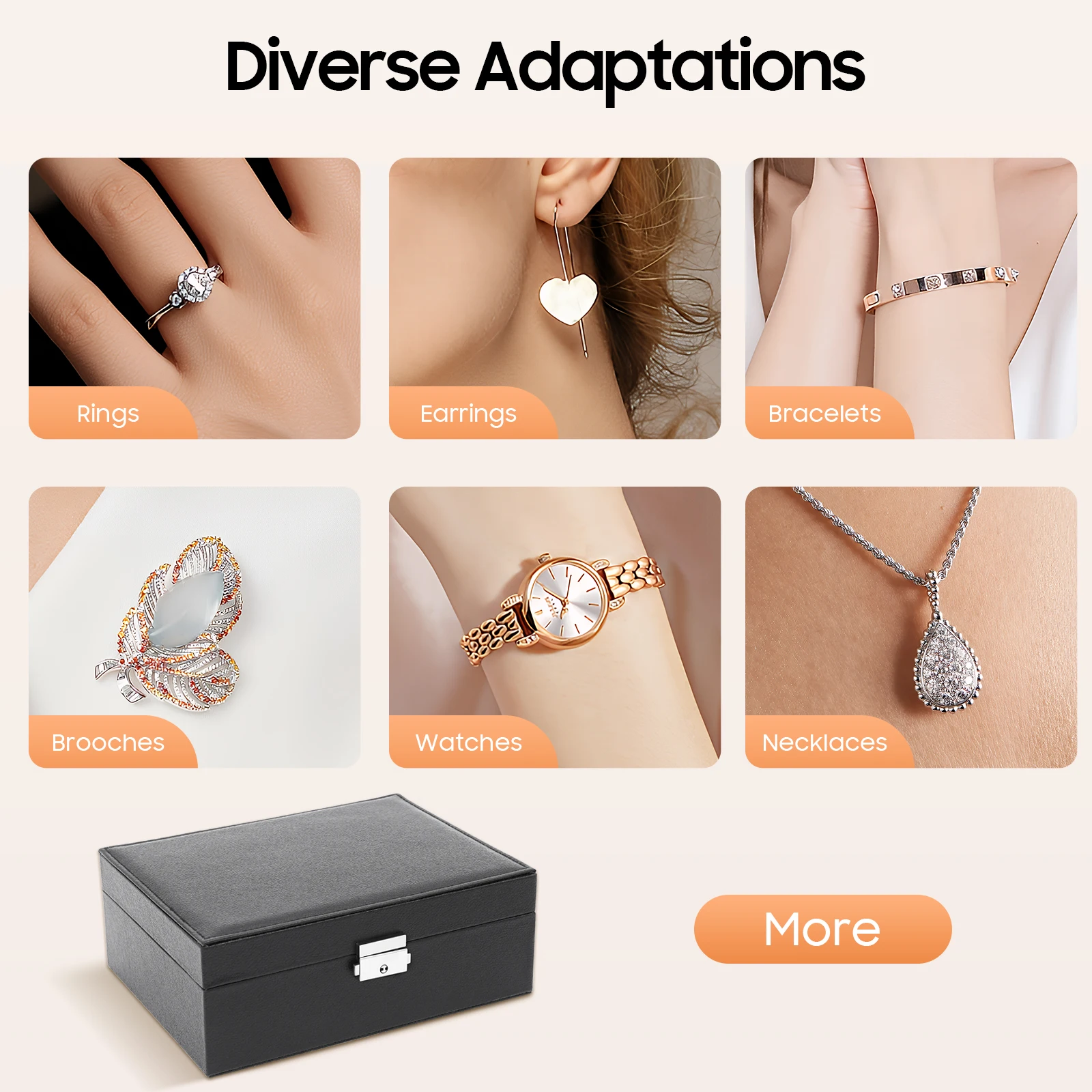 2-lagige abschließbare Schmuckaufbewahrungsbox mit herausnehmbaren Trennwänden, Schreibtisch-Organizer für Ringe, Ohrringe, Armbänder, Halsketten, Broschen, für den täglichen Schmuckaufbewahrungszweck auf dem Schminktisch zu Hause. – Detail 4