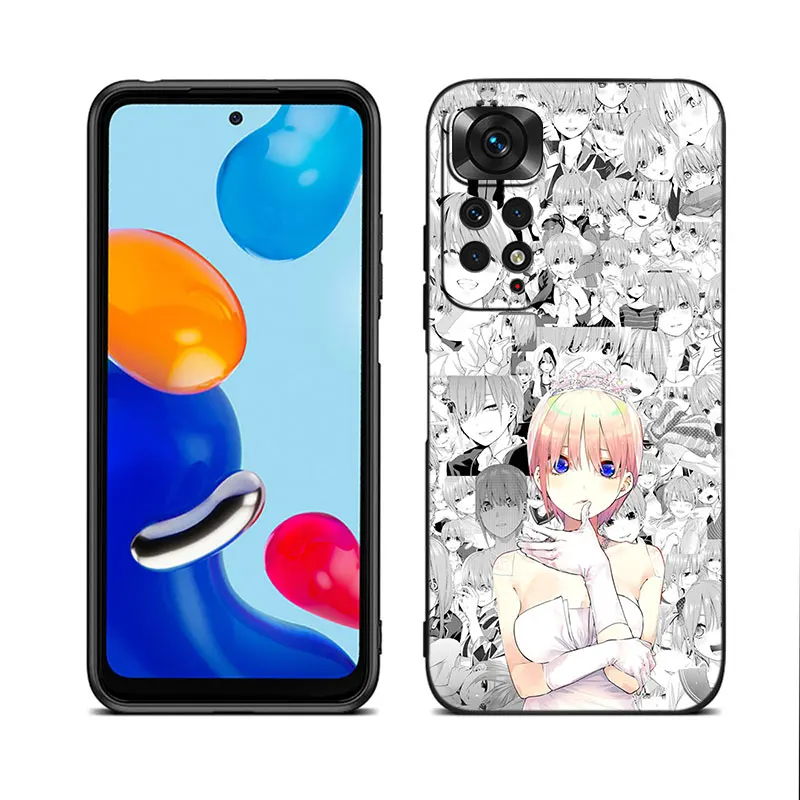 The Quintessential Quintuplets Black Phone Case For Xiaomi Redmi Note 12 + 11 11S 11T 11E 10 10T 5G 10S 9S 9 8T 7 6 Pro Cover