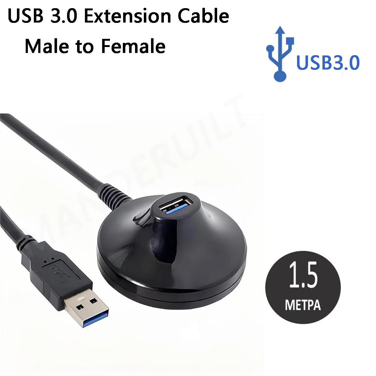 USB 3.0 Extension Cable USB3.0 Male to Female Extension Adapter Connector with Chassis Double Shield Black