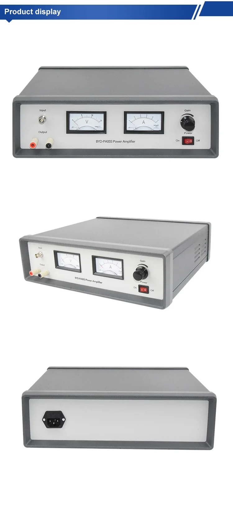 Power Amplifier BYD-PA003 Amplitude Displacement Excitation Device Matching 30W, frequency range 5-20kHz, output impedance 5Ω