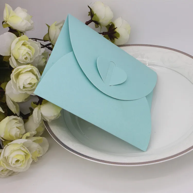 50pcs/lot 13*13cm Heart Kraft Paper Envelopes for CD Mailers