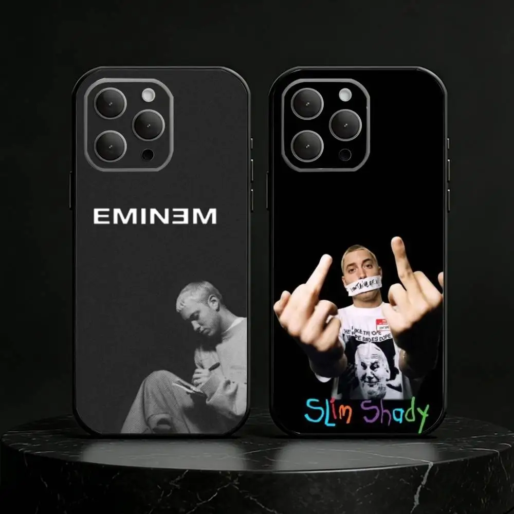 rapper E-Eminem Phone Case For iPhone 17,16,15,14,13,12,11 Plus,Pro,Max,Mini Silicone black Soft Cover