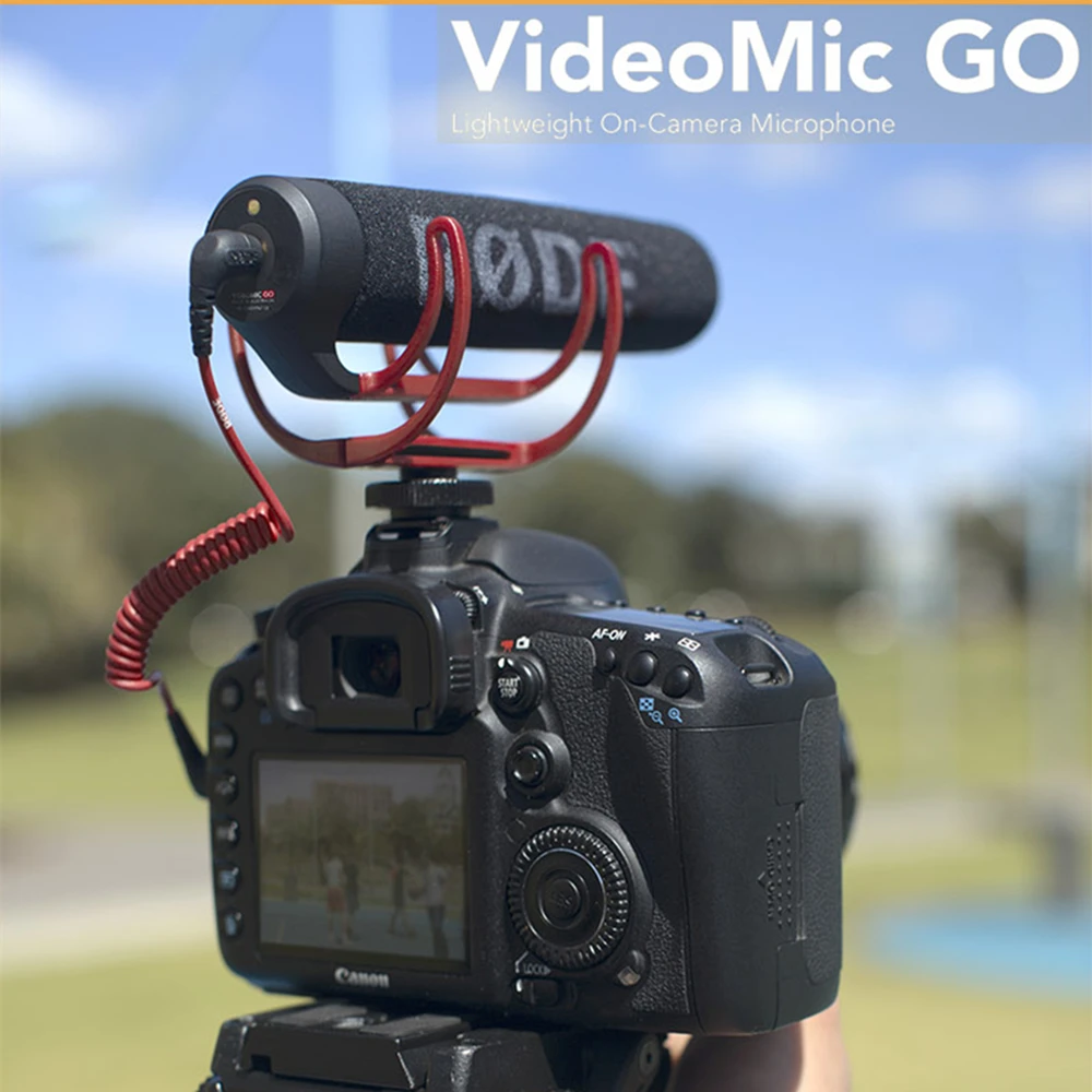 ميكروفون DSLR Rode VideoMic Go كاميرا فيديو ميكروفون لكاميرات Canon Nikon Sony ميكروفون Rode Go Rycote Video Mic