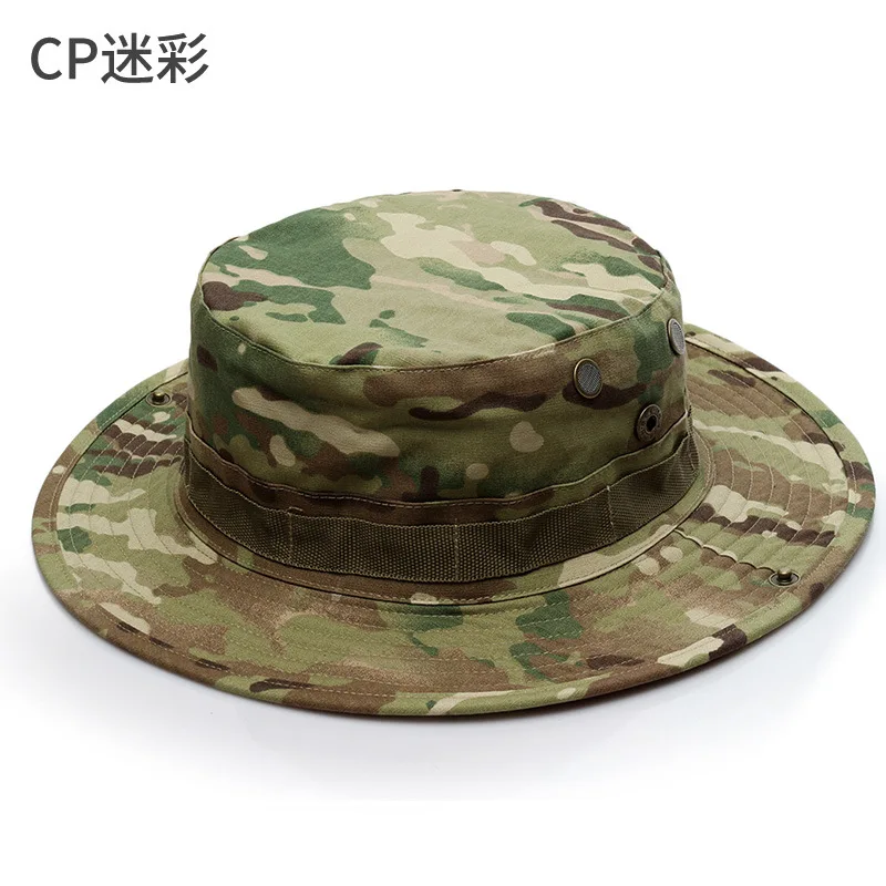 Military Boonie Hat, Python Camo Round Brim Cap, Outdoor Camouflage Sun Hat, Breathable Hiking Shade Cap