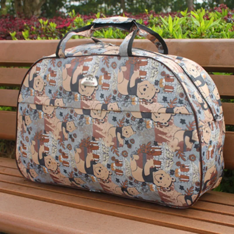 Disney winnie Luggage Bag anime Large Capacity Travel Bags cartoon Women WaterProof Handbags Fashion Shoulder Bag Accessories