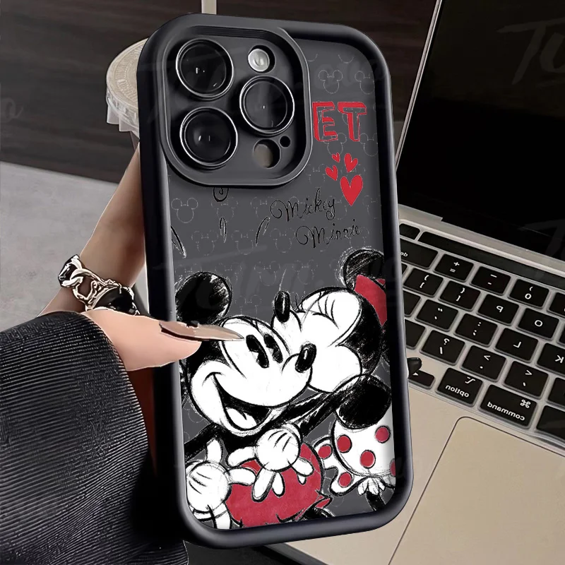 Lovers Mickey Minnie Mouse Silicone Case for Xiaomi Redmi Note 13 12 11 Pro Plus 12S 11S 10S 10 9 9S 8 12C 13C Matte Back Cover