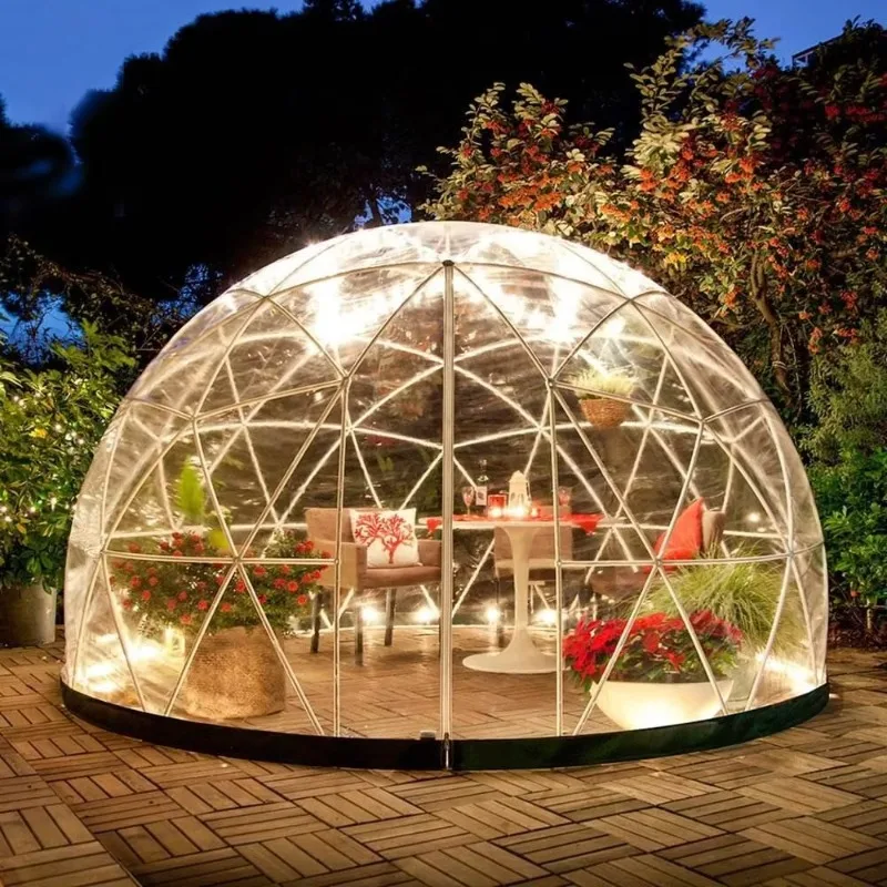 Wholesale Outdoor Inflatable UV-Resist Luxury Star Glamping Big Winter Igloo Geodesic Dome House Tent Customized