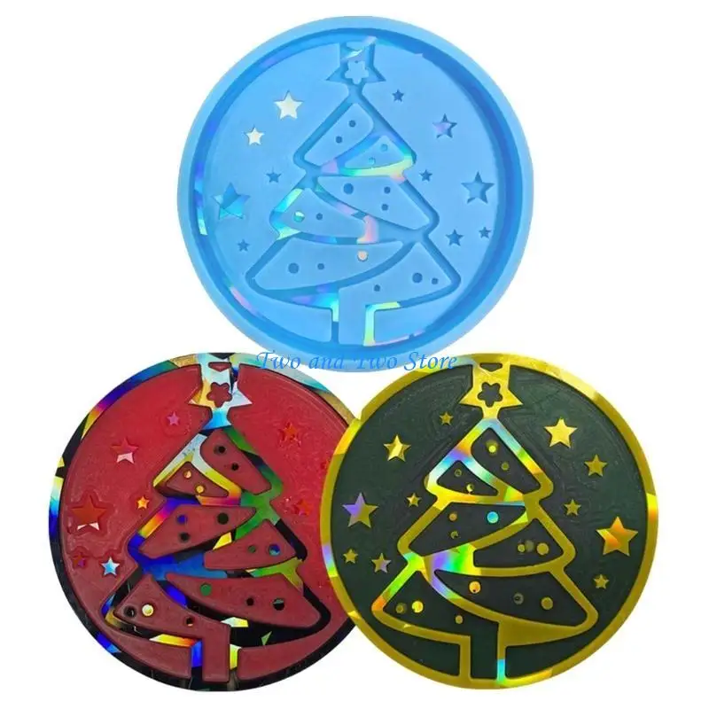 HX6F Diy Hausgemachte Form Kaffee Untersetzer Licht und Schatten Runde Silikon Tablett Form