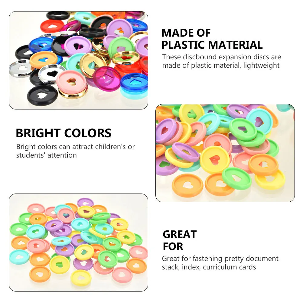 

30Pcs Plastic Heart Binder Rings Lightweight Bright Colors for DIY Notepads Planners Plastic Binding Discs Document