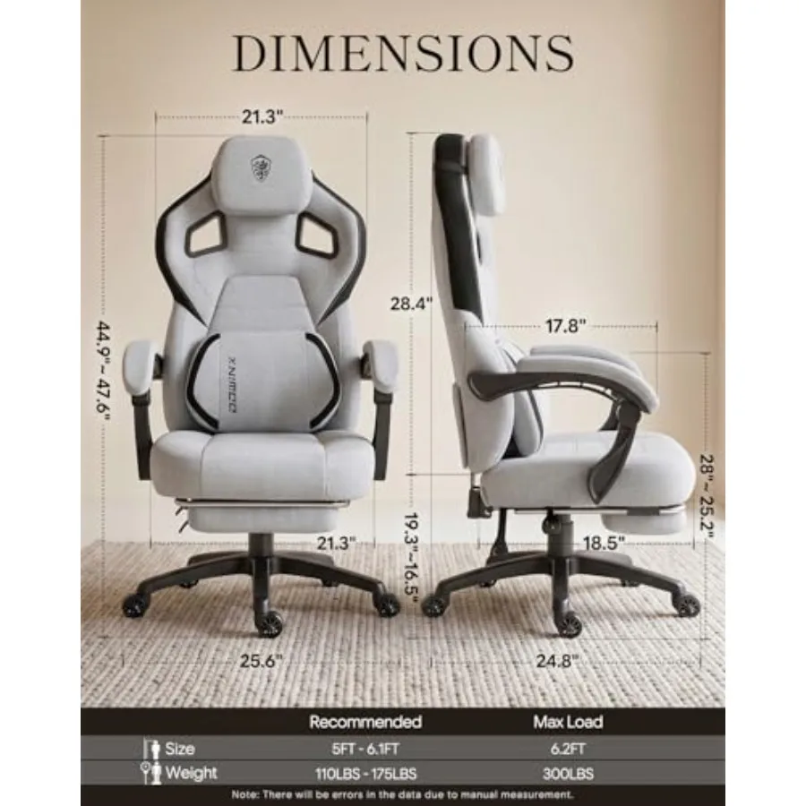 Big and Tall Gaming Chair with Footrest for extended gaming sessions, premium PU leather in gray, ergonomic support and adjusta