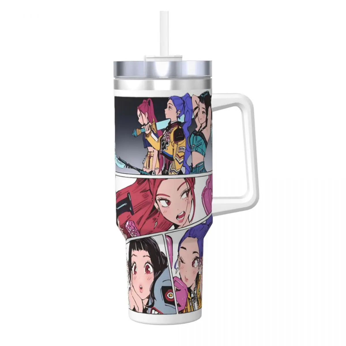 

Stainless Steel Tumbler KPop Demon Hunter Car Mugs With Straws Beach Cold Water Bottle Insulated Large Capacity Thermal Cups