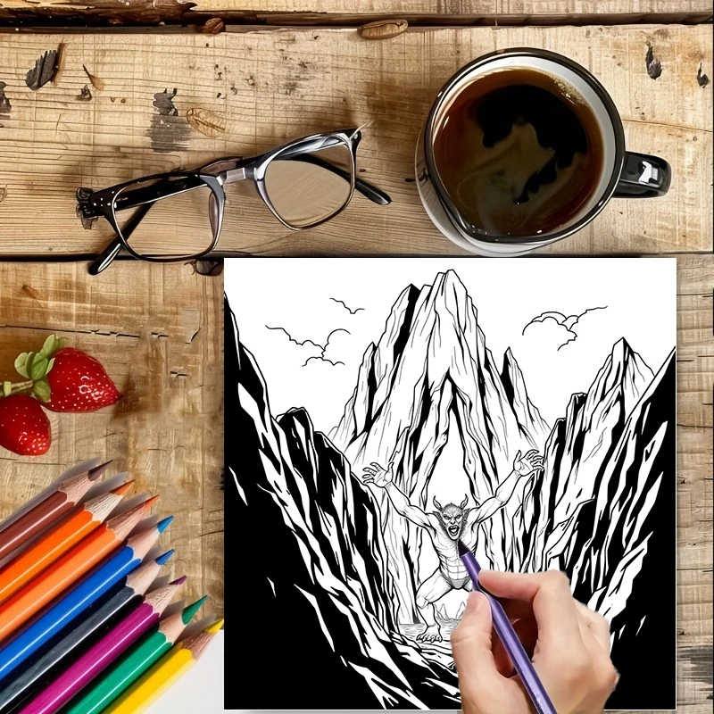 Livre de coloriage de créatures mythiques originales, 28 pages, pour adultes |   Livre de coloriage, fournitures de dessin pour Noël, Thanksgiving