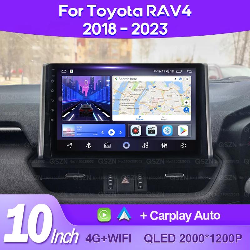 QSZN For Toyota RAV4 5 XA50 2018 - 2023 Car Radio Android 13 Multimedia Video Player AI Voice CarPlay Auto Head Unit 4G WiFi GPS