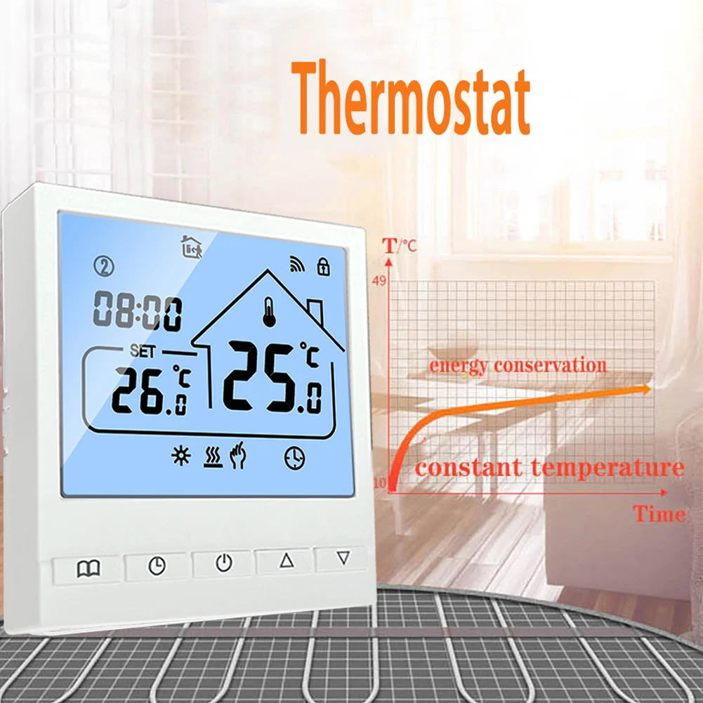Programmable Floor Thermostat  Control Warm Underfloor Heating  Wide Measuring Range  3A Output Power  AC 85V 230V Compatibility