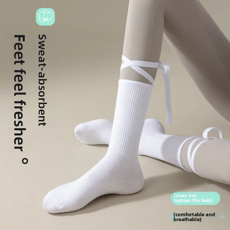 Sole Non-Slip Cross Strap Yoga Pilates Dance Socks