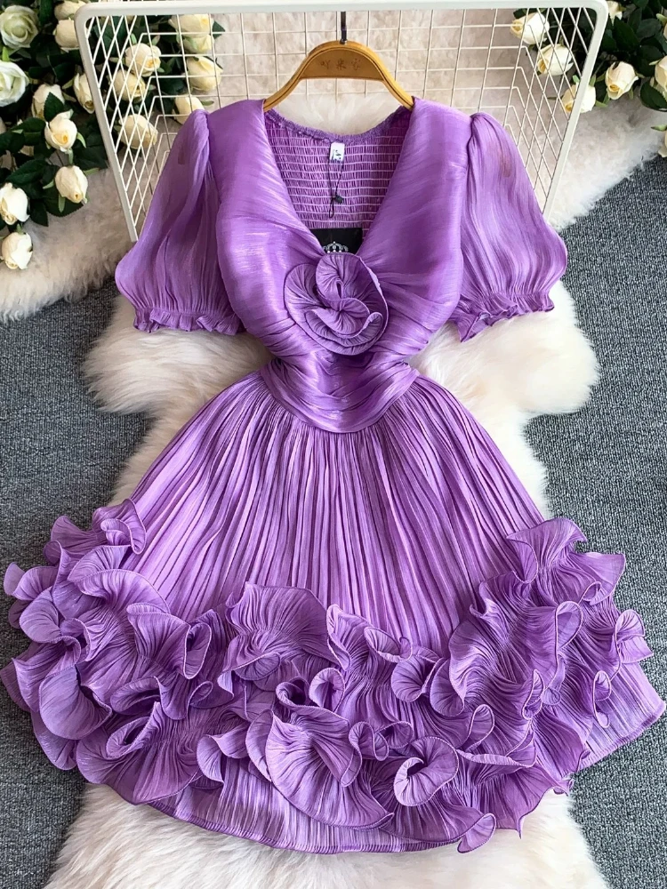 Falda Tutú de Ballet con Volantes, Estilo Verano 2026, Elegante y Chic, con Lazo, Efecto Adelgazante, Antiexposición, Vestido Corto Tipo Tul