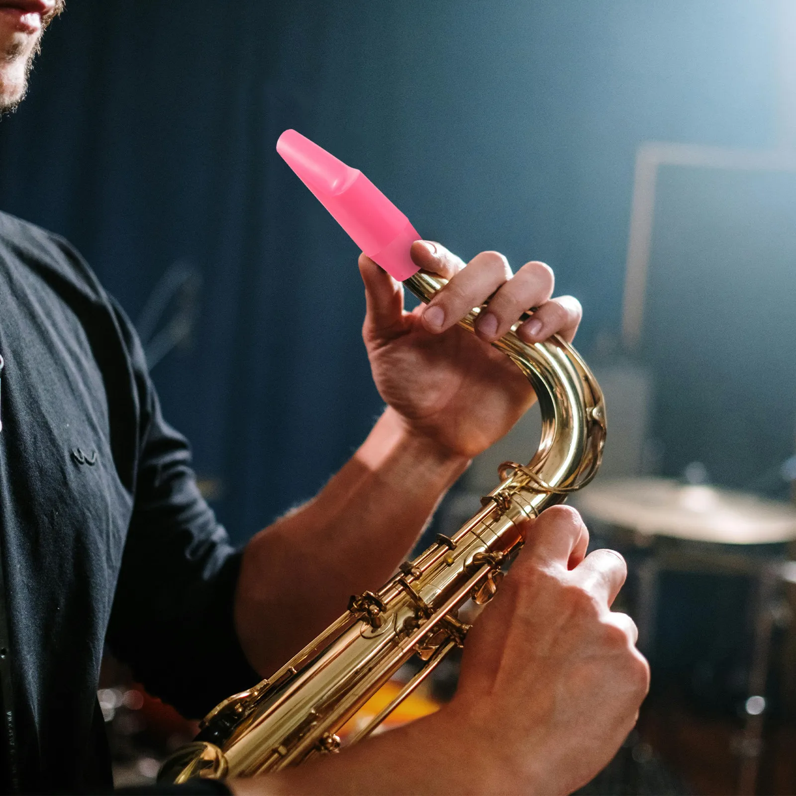 Resin Saxophone Mouthpiece Pink Bright Color Alto Saxophone Mouthpiece Head Enhances Playing Experience Sax Accessories