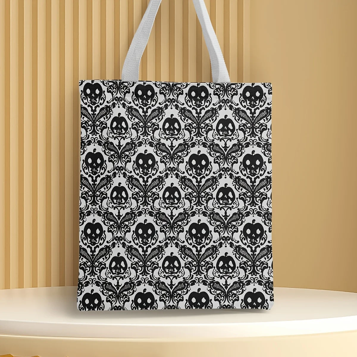 

Canvas Tote Bag Christmas Eve Halloween Scare Printed Harajuku Shoulder Bag