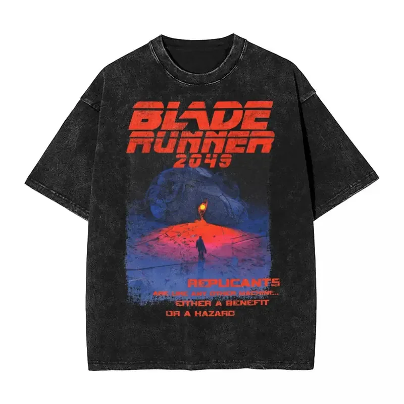 Männer Frauen Baumwolle Kleidung Kurzarm Übergroßen T-shirts Blade Runner 2049 T Shirts Street Hip Hop Vintage Gewaschen T-Shirt