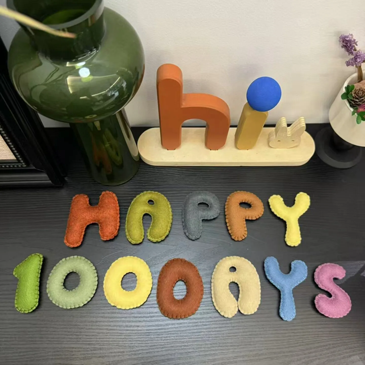 Handmade Fabric Letter Props for Baby Full Month and Hundred Days Photoshoot, Birthday Scene Decoration, Studio Posing Supplies