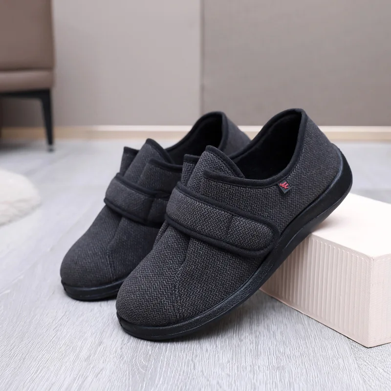 

Обувь для диабетиков для женщин и мужчин, для пожилых людей, дышащая сетчатая, широкая, регулируемая, для чувствительной стопы, больших размеров, на плоской подошве