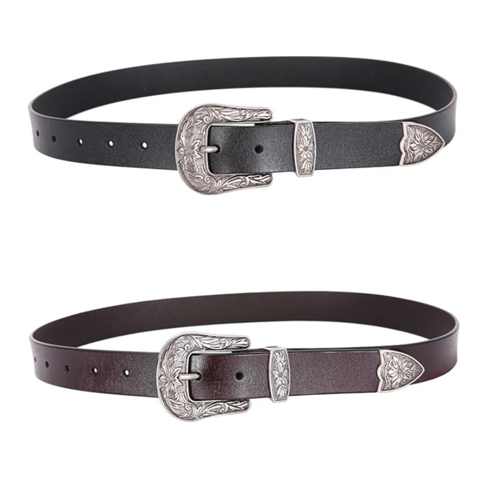 

Новые женские ремни в стиле вестерн больших размеров, классические ремни с пряжкой, пояс из натуральной кожи, модный женский ремень с джинсовыми брюками
