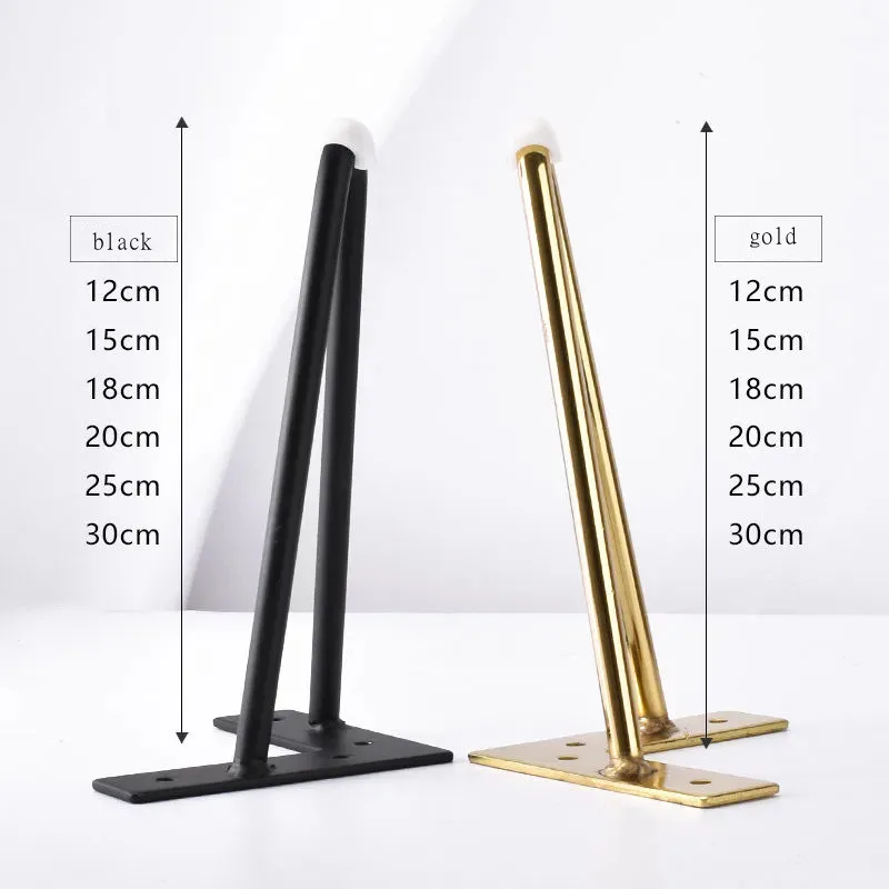 4pcs Iron Table Legs Hairpin Furniture Feet Metal 12-30cm Chairs Desk TV Stand Sofa Bed Cupboard Bathroom Cabinet Furniture Legs