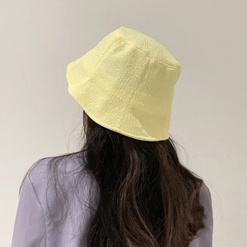 

Female Caps Solid Color Fisherman's Sunshade Bucket Hat Breathable Hats for Women Soft Versatile Fashion