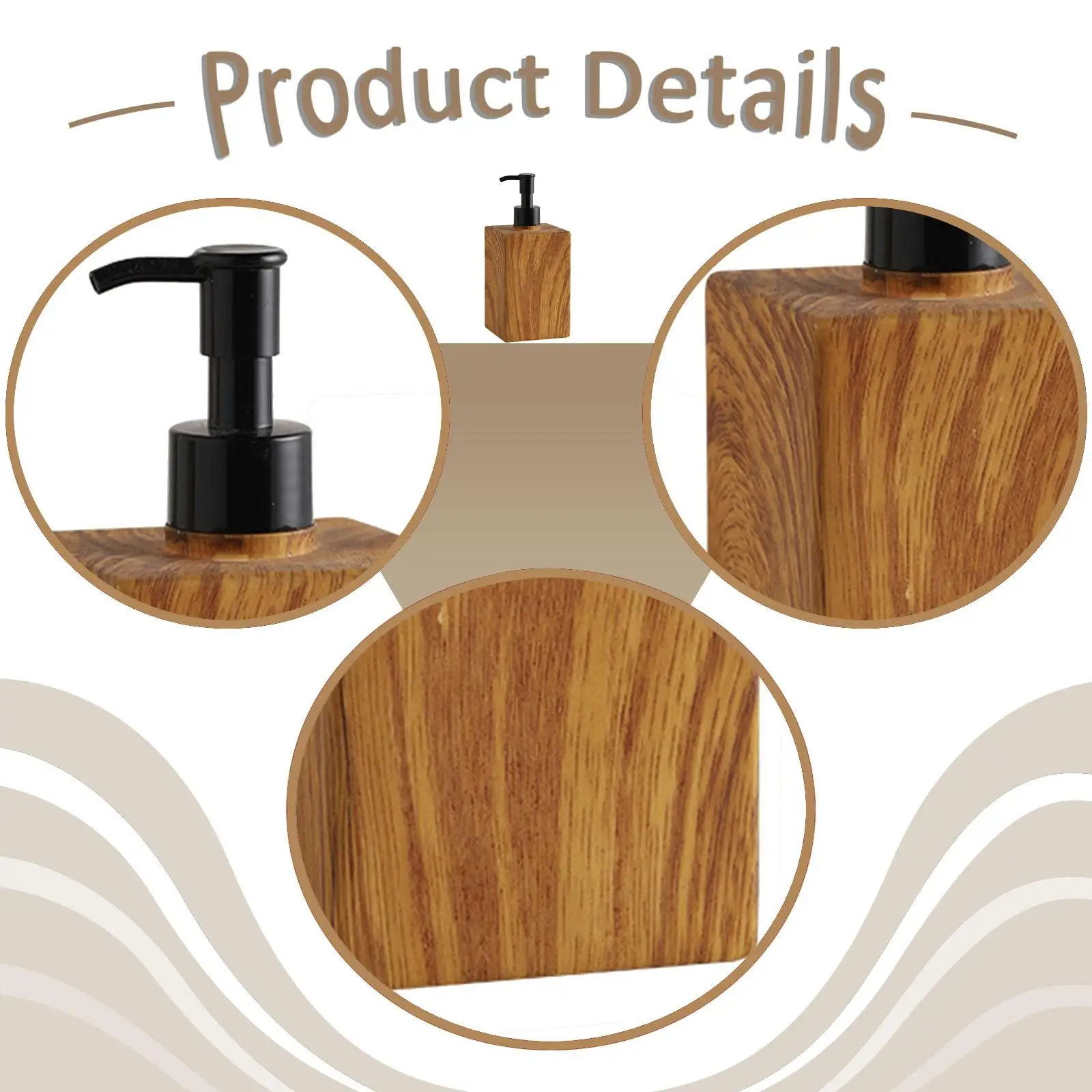 

Elegant Resin Soap Dispenser Empty Pump Bottle Bathroom Hand Wash Dispenser for Kitchen Travel Essentials