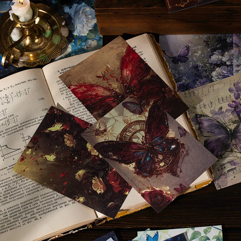 Mr. Paper, 4 Styles, 36 Sheets/pack, Butterfly Flower Material Paper, Handmade Photo Frame Gift Decoration Base Card Paper