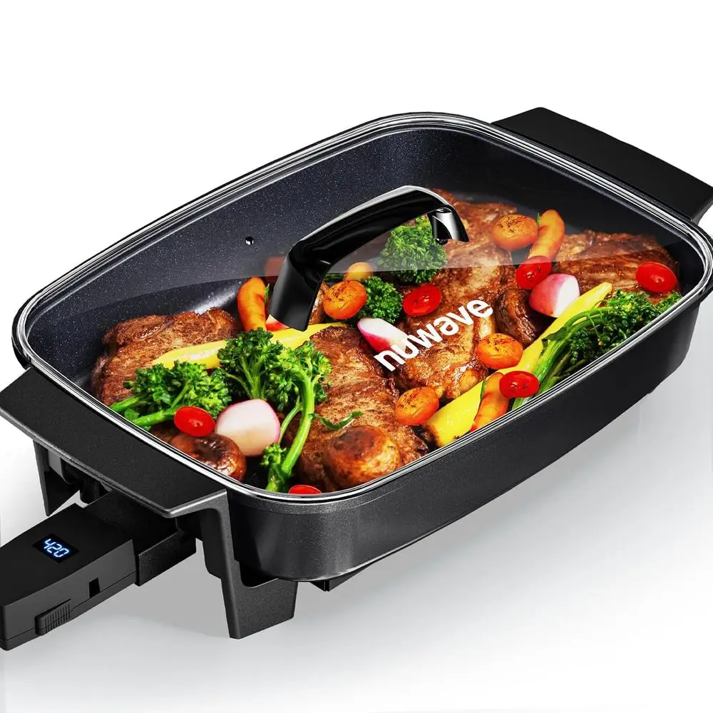 

Medley XL Digital Electric Skillet, amily Size Griddle w/Glass Lid, 2025 New & Improved Precision Heating, 100°-425°, PAS ree G1