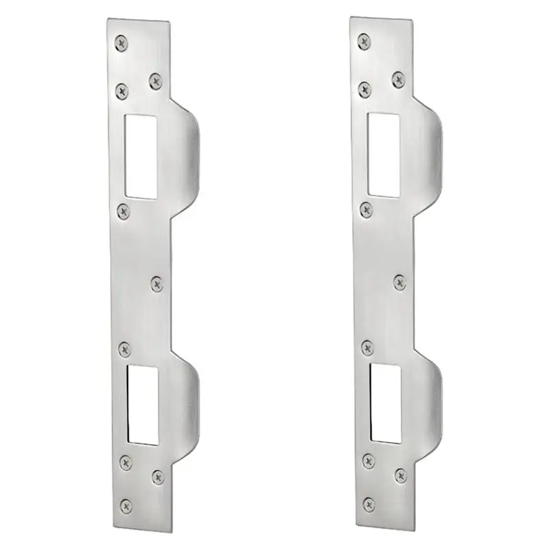 Door Strike Plate Double Holes, Heavy-Duty Latch Reinforcement Plate For Door Handle And Deadbolt (2Pcs)-AEF7