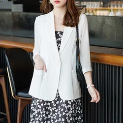 2023 New Spring and Summer Commuting Simple Temperament Relaxed Casual Suit Collar Single Button Long Sleeve Sunscreen Suit