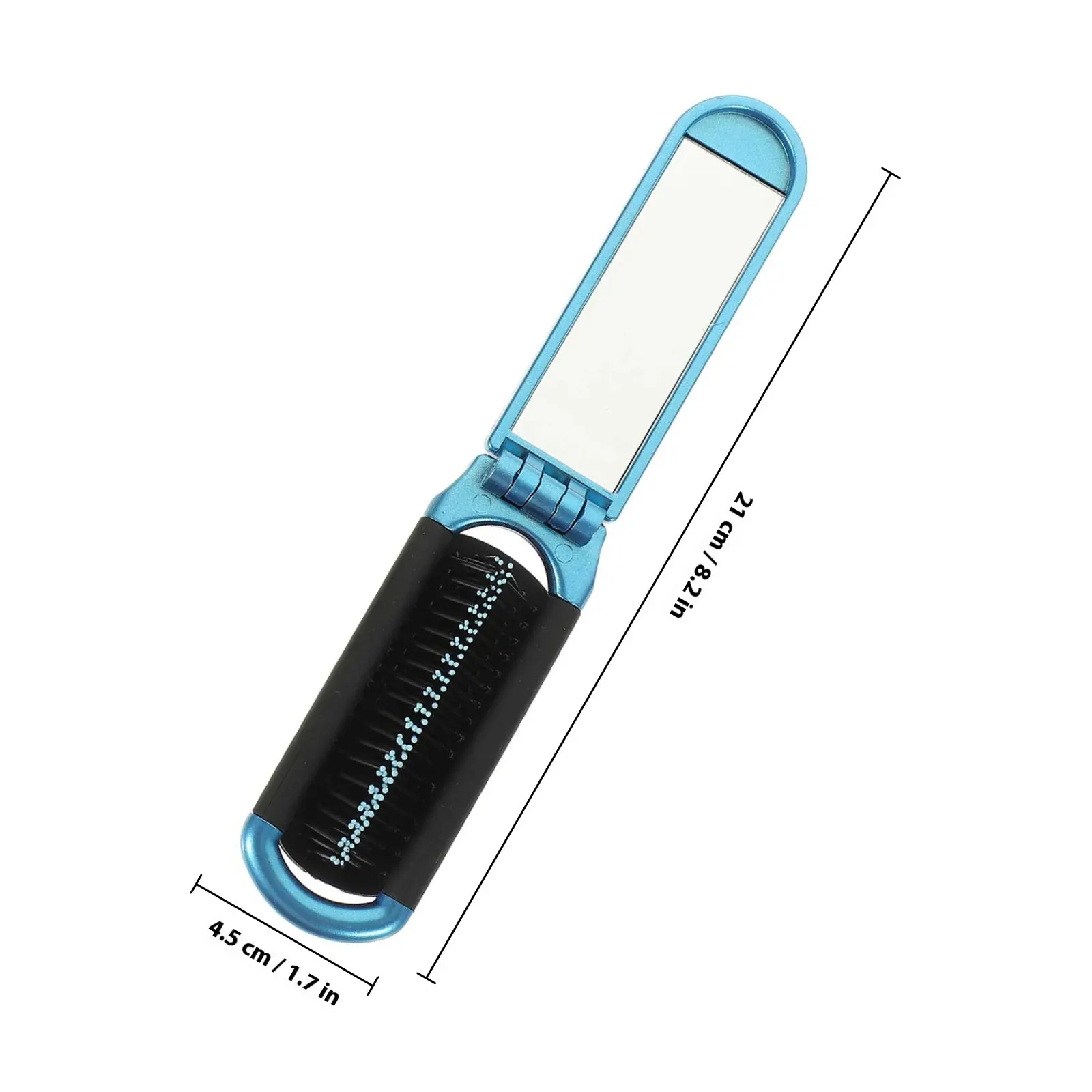3Pcs Folding Comb Hairdressing Travel Comb with Foldable Mirror Scalp Massage Detangling Function Styling Touch-Up