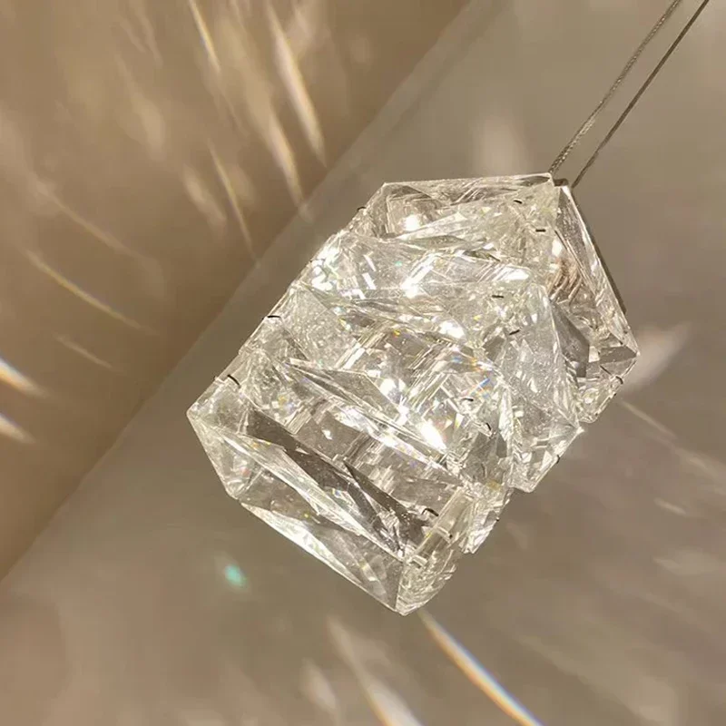 Luxury Led Crystal Pendant Light for Bedroom Living Room Ceiling Chandelier Indoor Bedside Sofa Aisle Home Decor Hanging Light