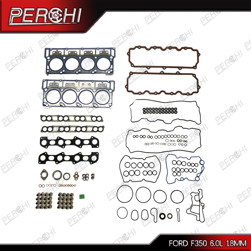 Fits 03-10 for Ford F-350 E-450 EXCURSION Super Duty 6.0L Power Stroke Diesel Turbo MLS Head Gasket Set W/Head Studs 18mm Dowels